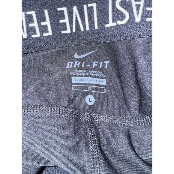 Nike Dri-Fit Black Activewear Leggings L Polyester/Spandex Mesh Panels Womens - Picture 2 of 12